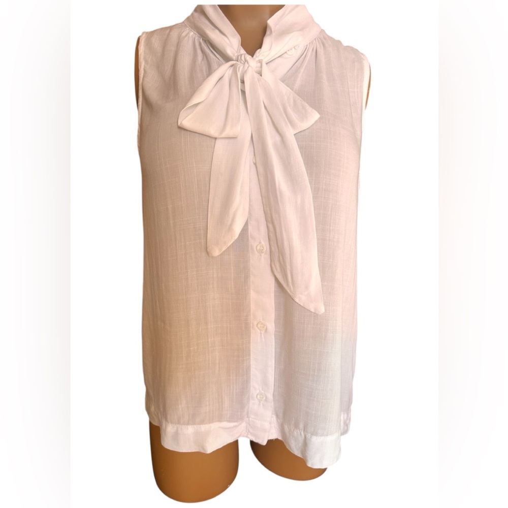 Anthropology Ivory Tie-Front Top